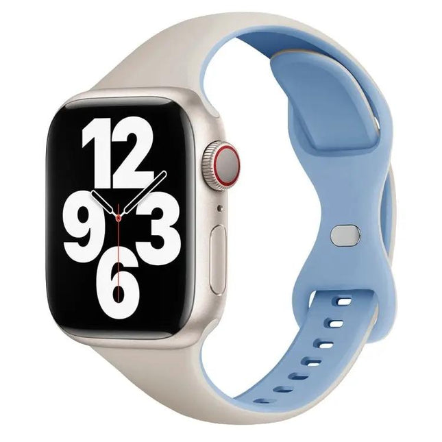 Two Color Slim Silicone Apple Watch Band 40/45/49mm | Syndmart