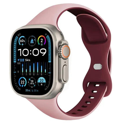 Two Color Slim Silicone Apple Watch Band 40/45/49mm