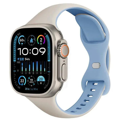 Two-Tone Slim Silicone Buckle Band Apple Watch 41/49mm