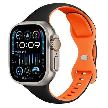 Two-Tone Slim Silicone Buckle Band Apple Watch 41/49mm