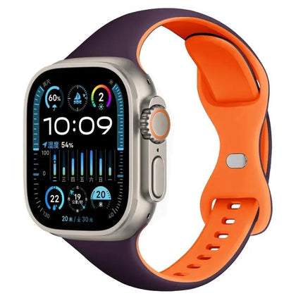 Two-Tone Slim Silicone Buckle Band Apple Watch 41/49mm