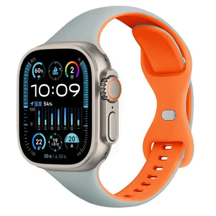 Two-Tone Slim Silicone Buckle Band Apple Watch 41/49mm