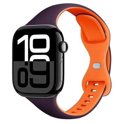 Two-Color Silicone Apple Watch Band Butterfly 42/44/46mm
