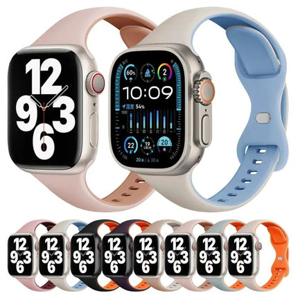 Two-Color Silicone Apple Watch Band Butterfly 42/44/46mm