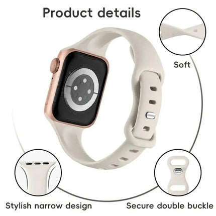 Two Color Silicone Watch Band Butterfly Buckle Apple 40/44mm