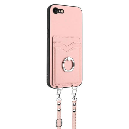 Phone Case With Strap For Daily Essentials And Card Carrying On The Go For Everyday Convenience pink PU card pocket with ring and detachable strap
