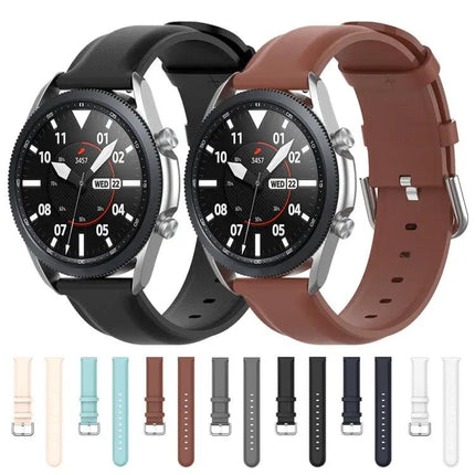 22mm Round Tail Leather Watch Strap for Galaxy Watch 45mm