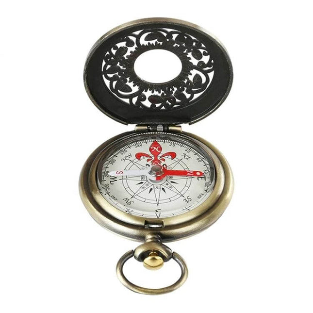 Retro Pocket Watch With Compass For Everyday Travel - antique copper zinc alloy pocket compass open face for road trips and hiking