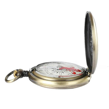 Retro Pocket Watch With Compass For Everyday Travel vintage zinc alloy pocket watch with compass, antique copper finish, compact travel accessory