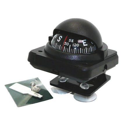Nisa Compass for Daily Car Travel and Dashboard Decor compact black dashboard compass with suction mounts and adhesive kit