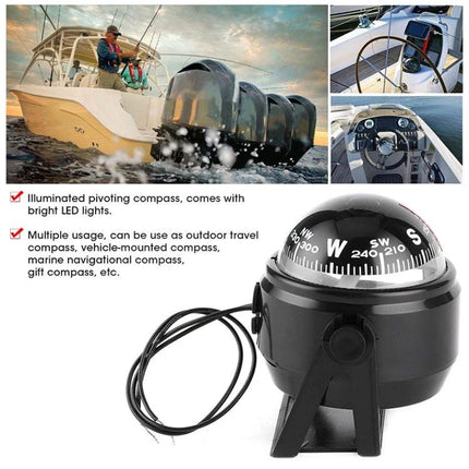 Nisa Compass for Vehicle Direction During Everyday Travel – floating illuminated vehicle compass for reliable heading checks in cars boats and RVs