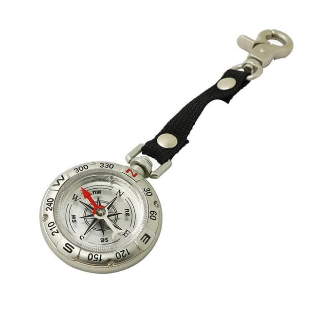 Alt Tag: Nisa Retro Keychain Compass Aluminum Alloy Everyday Use compact floating needle on lightweight aluminum alloy keychain for hikes