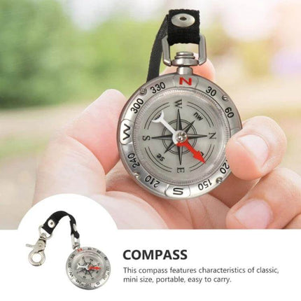 Nisa Retro Keychain Compass Aluminum Alloy Everyday Use compact floating-needle compass on keychain, lightweight corrosion-resistant body