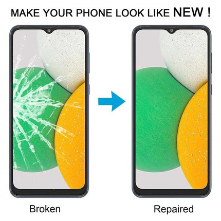Glass Screen Replacement for Everyday Samsung Phone Maintenance - before and after broken vs repaired front outer glass lens with OCA adhesive