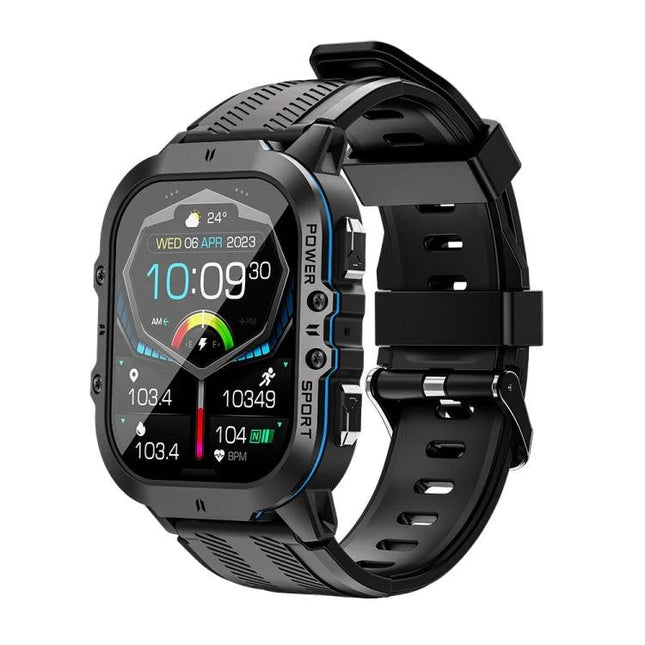 LEMFO Smart Watch for Everyday Activity and Health Tracking black rugged fitness smartwatch with heart rate step and hydration reminders