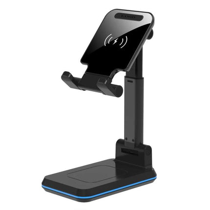 T6 2 In 1 Portable Folding Stand Wireless Charger Dual Charge Bracket - adjustable wireless phone stand with non-slip silicone and aluminum alloy, compact foldable charger