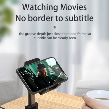 T6 2 In 1 Portable Folding Stand Wireless Charger Dual Charge Bracket showing phone in landscape for watching movies with clear subtitle viewing
