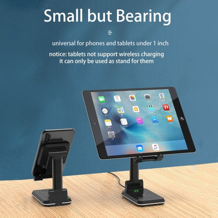 T6 2 In 1 Portable Folding Stand Wireless Charger Dual Charge Bracket - adjustable folding phone and tablet wireless charging stand