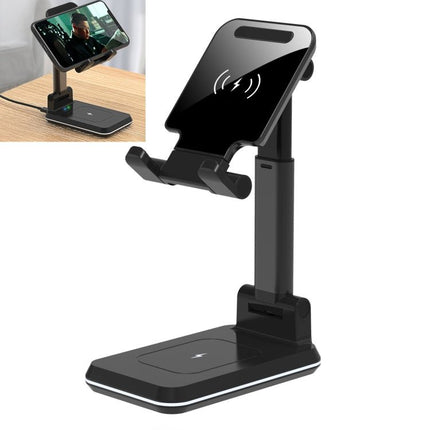 T6 2 In 1 Portable Folding Stand Wireless Charger Dual Charge Bracket - adjustable foldable phone stand with wireless charging, non-slip silicone base