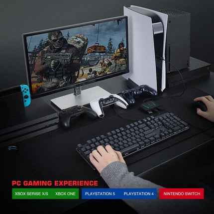 GameSir VX2 AimBox for Everyday Console Gaming Setup connected to keyboard, mouse and controllers for precise FPS play