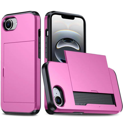 Durable Phone Case for Everyday Device Protection - pink PC TPU card slot protective phone case
