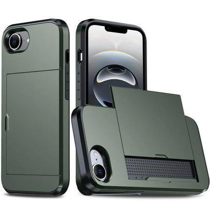 Durable Phone Case for Everyday Device Protection in green PC TPU with slim shockproof design and built-in kickstand