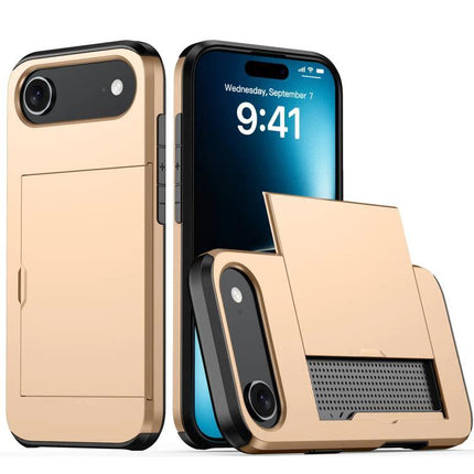 Practical iPhone Case With Card Storage — durable PC TPU protective case with built-in card slot for ID and cards, slim commuter-friendly design