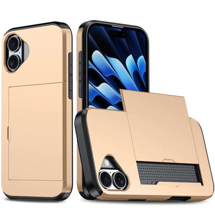 Phone Case For Daily Protection During Commutes, Workouts, And Everyday Tasks For Everyday Use - slim durable PC+TPU gold case with raised edges and card slot