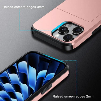 Durable Phone Case for Everyday Device Protection showing raised 3mm camera and 2mm screen edges in pink PC and TPU hybrid design