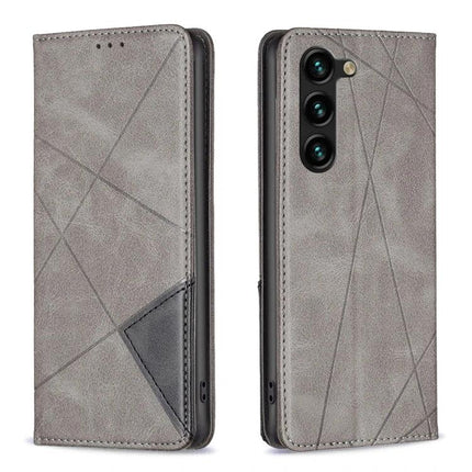 Leather Phone Case With Card Slot in grey PU leather with TPU interior, card slot and kickstand, slim protective wallet style