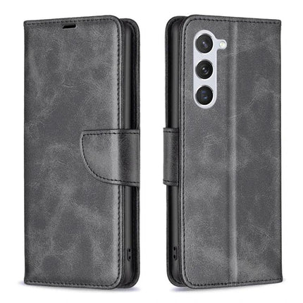 Leather Samsung Galaxy Phone Case For Everyday Use - gray PU leather wallet case with card slots and magnetic closure for Samsung Galaxy