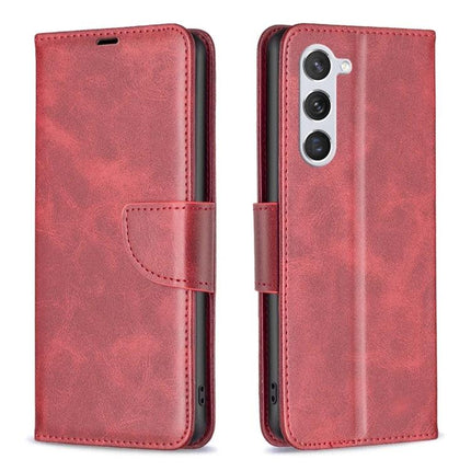 Leather Samsung Galaxy Phone Case For Everyday Use red PU leather wallet case with card slots and magnetic closure