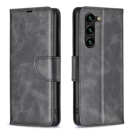 Leather Samsung Galaxy Phone Case For Everyday Use with PU leather wallet, card slots and magnetic fold, gray protective folio