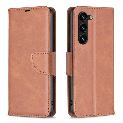 Leather Samsung Galaxy Phone Case For Everyday Use - brown PU leather wallet case with card slots and magnetic closure, slim TPU protection