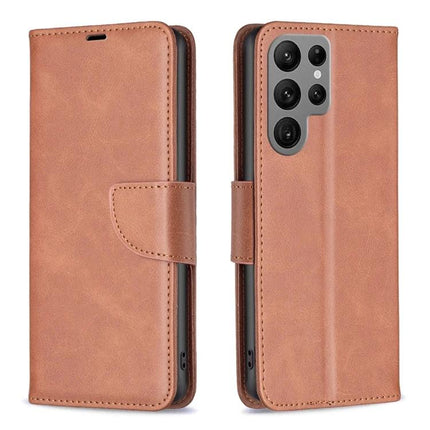 Leather Samsung Galaxy Phone Case For Everyday Use brown PU leather wallet case with card slots and magnetic clasp