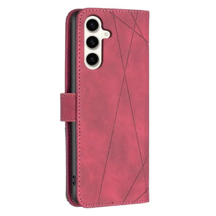 Magnetic Buckle Rhombus Leather Phone Case For Galaxy S24 FE