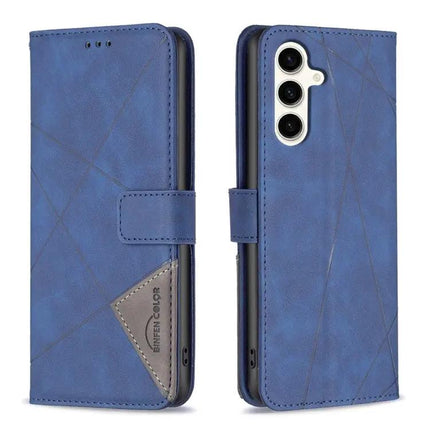 Magnetic Buckle Rhombus Leather Phone Case For Galaxy S24 FE