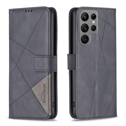 Magnetic Buckle Rhombus Leather Phone Case For Galaxy S24 FE