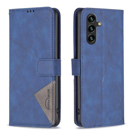 Leather Phone Case For Daily Protection On Samsung Essentials blue PU leather wallet case with card slots and stand