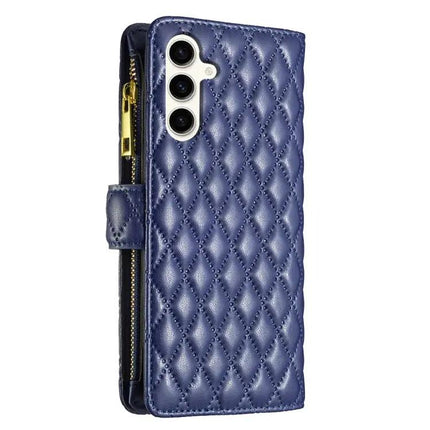 Diamond Lattice Leather Wallet Flip Case For Samsung