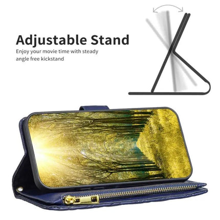 Diamond Lattice Leather Wallet Flip Case For Samsung