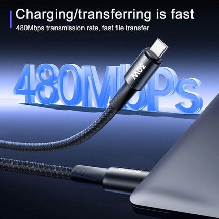 REMAX Type-C Cable for Everyday Device Charging and Data Transfer – braided 480Mbps fast charging and data transfer with zinc alloy plug