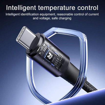 REMAX Type-C Cable for Everyday Device Charging and Data Transfer - braided cable with zinc alloy plug and intelligent temperature control