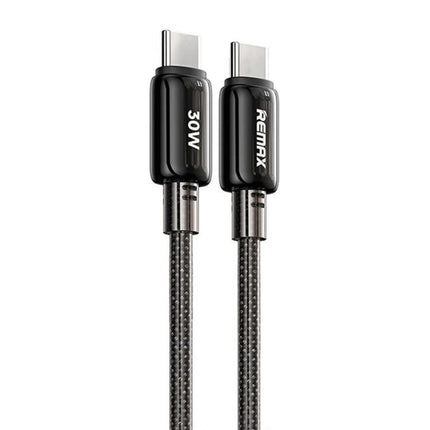 REMAX Cable for Daily Device Charging and Travel Needs - 30W braided USB-C to USB-C charging cable for phones and tablets, travel-ready