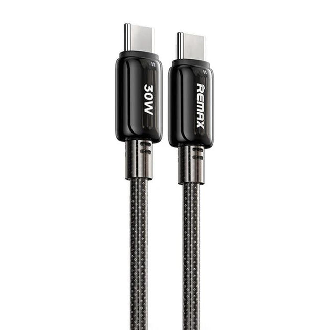 REMAX Cable for Daily Device Charging and Travel Needs - 30W braided USB-C to USB-C charging cable for phones and tablets, travel-ready