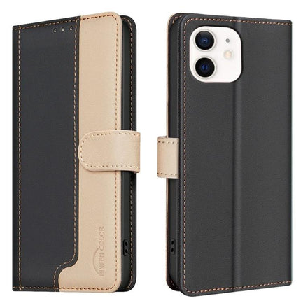Leather Cardholder Phone Case For Everyday Use With Card And Cash Storage Pocket - black tan leather wallet case with 3 card slots and cash pocket