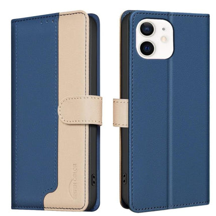 Leather Cardholder Phone Case For Everyday Use With Card And Cash Storage Pocket - blue leather wallet case with 3 card slots & cash pocket, RFID blocking