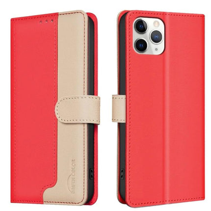 Leather Cardholder Phone Case For Everyday Use With Card And Cash Storage Pocket red leather wallet phone case with 3 card slots and cash pocket, RFID blocking