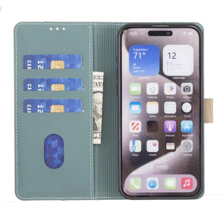 Leather Cardholder Phone Case For Everyday Use With Card And Cash Storage Pocket showing three card slots, cash pocket and phone inside