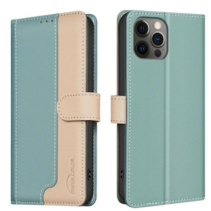 Leather Phone Case With Card Storage For Daily Errands And Commute On The Go Everyday Use - teal PU leather wallet case with three card slots and magnetic strap